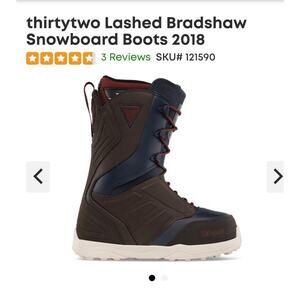 THIRTYTWO LASHED 2017-2018 SNOWBOARD MENS BOOTS BROWN size 8